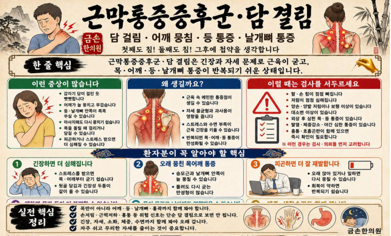 근막통증증후군·담 결림(어깨 뭉침과 날개뼈 통증이 반복)