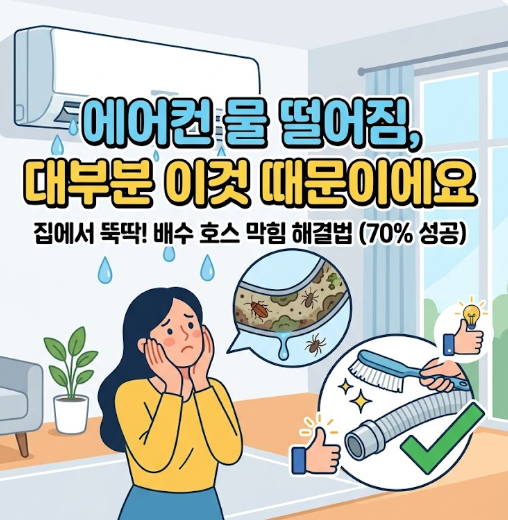 에어컨 물 떨어짐 이유 해결책 총정리 (+집주인 물샘 물튐)