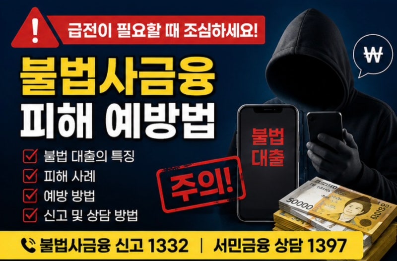 급전이 필요할 때 절대 하면 안 되는 행동 7가지! 불법사금융 피해 예방법과 신고 방법 총정....