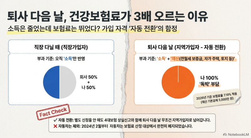 퇴사 후 건강보험료가 달라지는 이유, 2026년 기준 완벽 정리