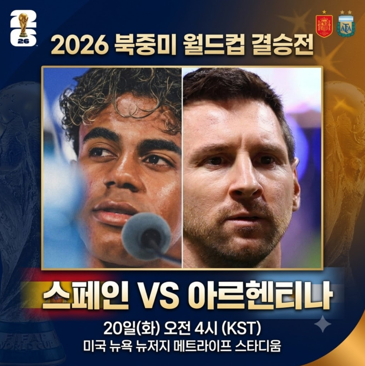 결승전 일정, 메시 vs 야말, 우승 확률, 중계, <b>하프타임</b> 공연
