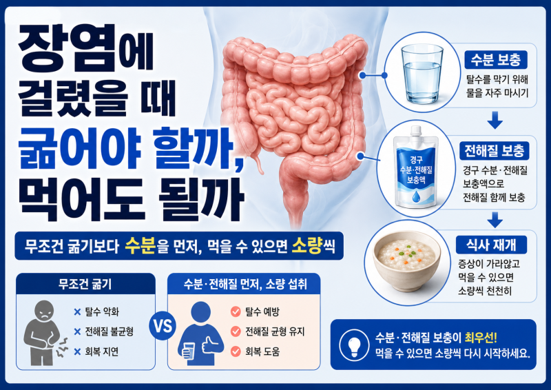 장염에 걸렸을 때 굶어야 할까, 먹어도 될까