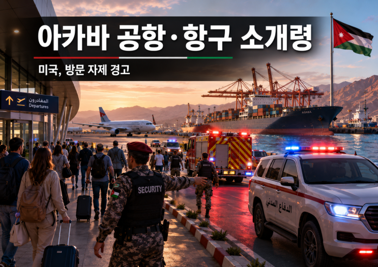 요르단 <b>아카바</b> 공항·항구 <b>소개령</b>…미국이 방문 자제를 경고한... 