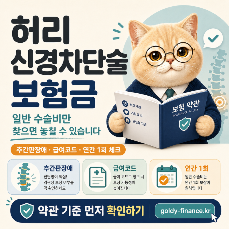 허리 신경차단술 보험금, 일반 수술비만 찾으면 놓칠 수 있습니다