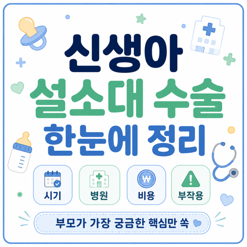 신생아 설소대 수술 시기 병원 비용 부작용 정리