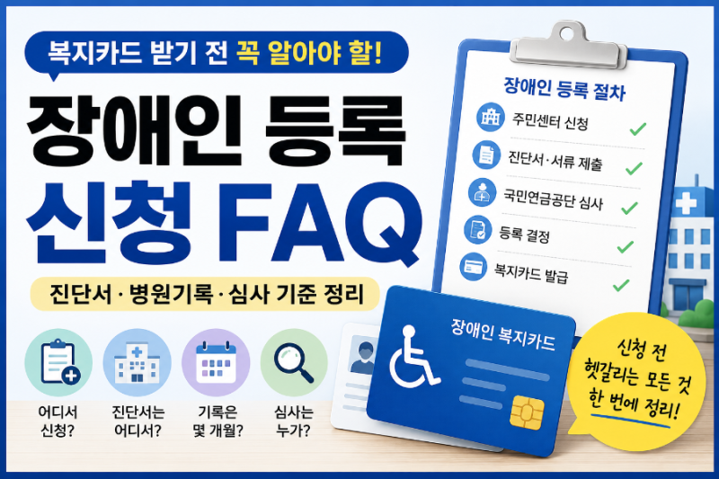 장애인 등록 신청 FAQ | 진단서·병원기록·심사
