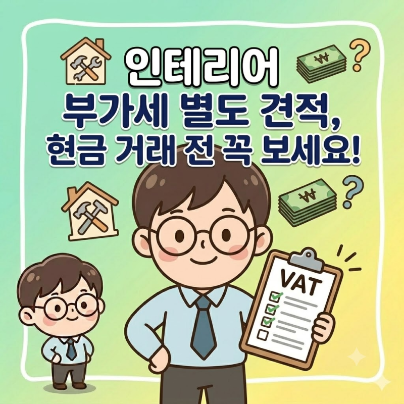 인테리어 부가세 별도 견적, 현금으로 빼기 전에 보세요