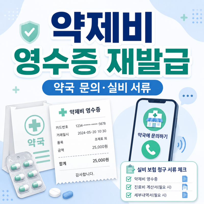 약제비 영수증 재발급｜약국 문의 방법과 실비 청구 서류