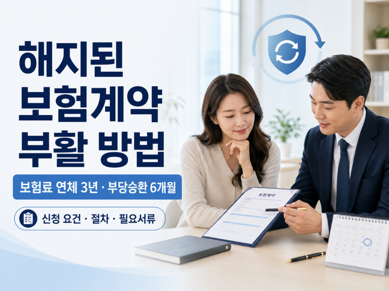 해지된 보험계약 부활 방법/보험료 연체 3년·부당승환 6개월 요건과 신청서류