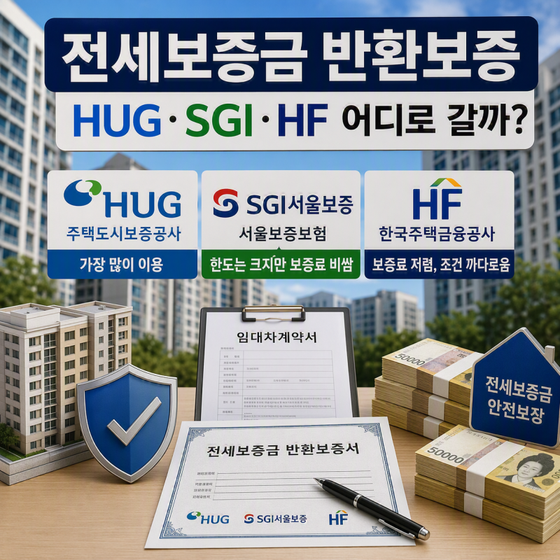 HUG·SGI·HF 어디가 유리할까 · 전세보증 3사 실전 비교 완벽정리