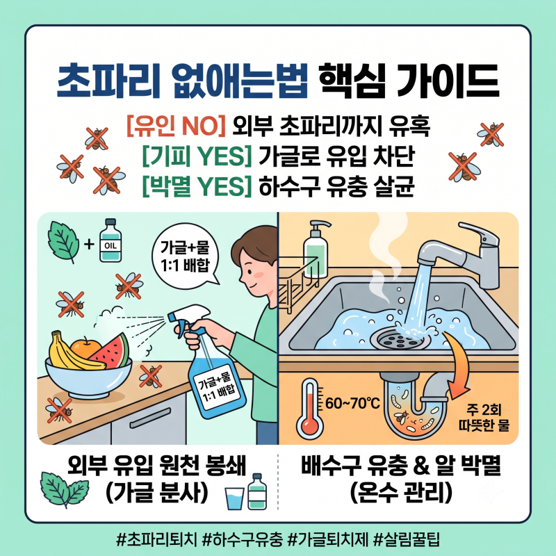 초파리 없애는법 초파리 퇴치제 제작 및 트랩 설치 가이드
