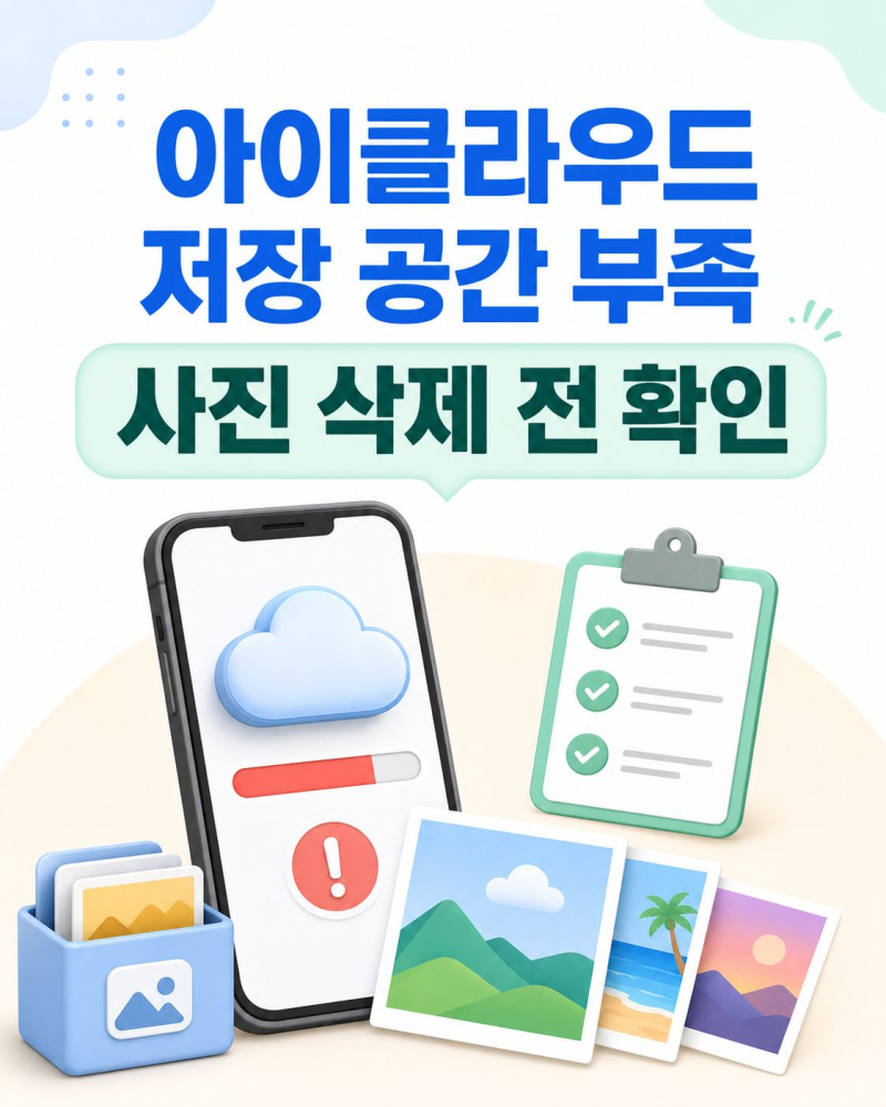 아이클라우드 저장 공간 부족｜사진 삭제 전 확인할 것