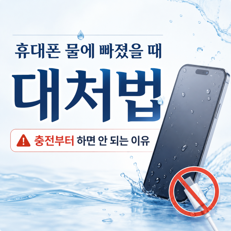 휴대폰 물에 빠졌을 때 대처법, 물 들어갔을때 충전
