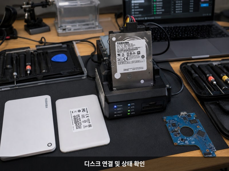청주데이터복구 도시바 1TB 외장하드 자료 확인 고객님에게 납품완료