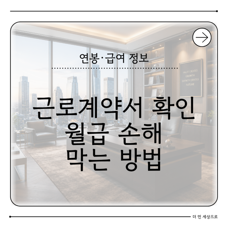 2026 근로계약서 사인 전 월급 손해 막는 급여 항목