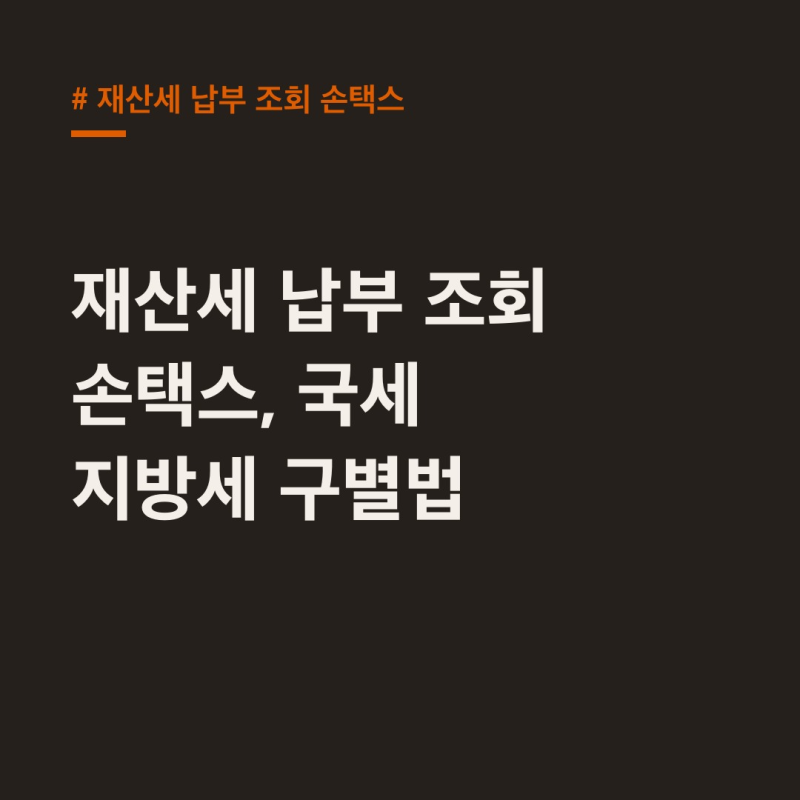 재산세 납부 조회 손택스, 국세 지방세 구별법