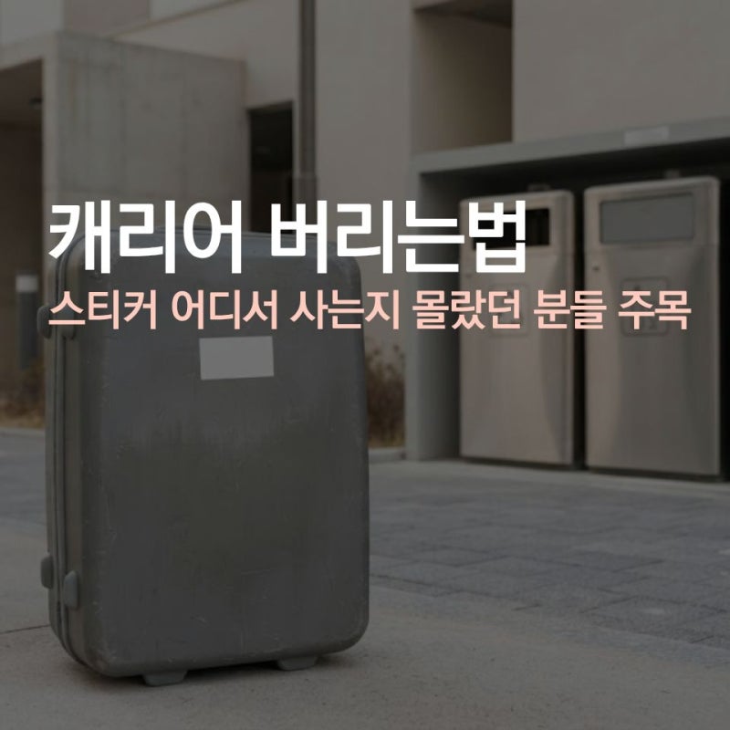 캐리어 버리는법 스티커 어디서 사는지 몰랐던 분들 주목