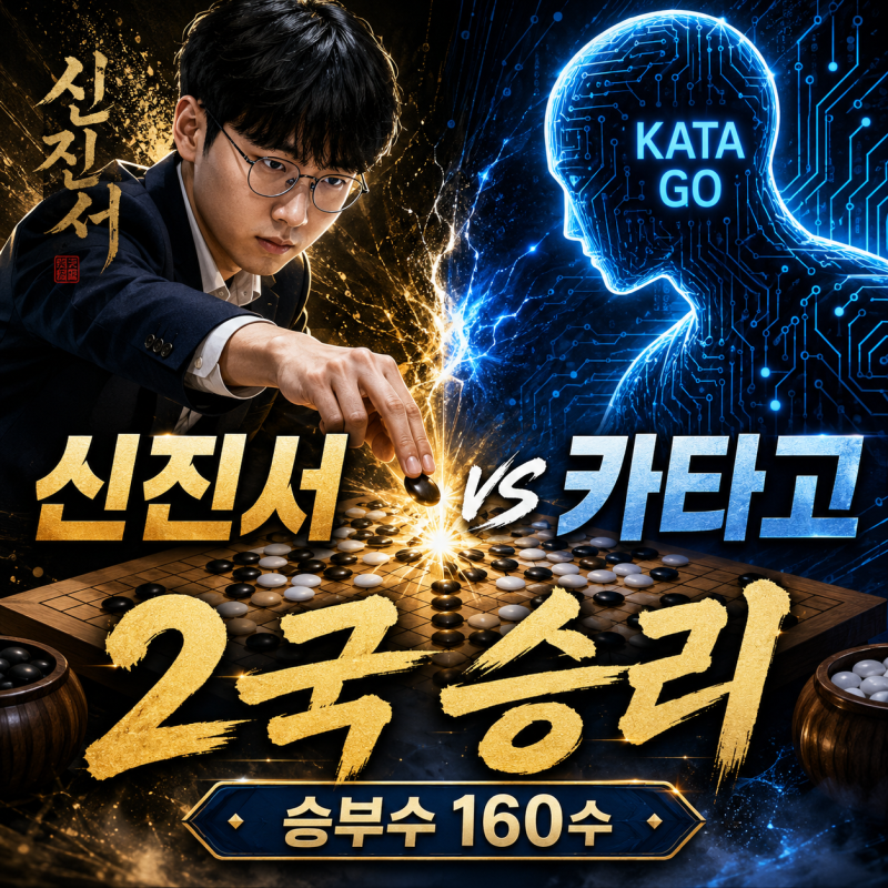 신진서 카타고 2국 결과｜290수 4집 반승, AI 상대 설욕 성공