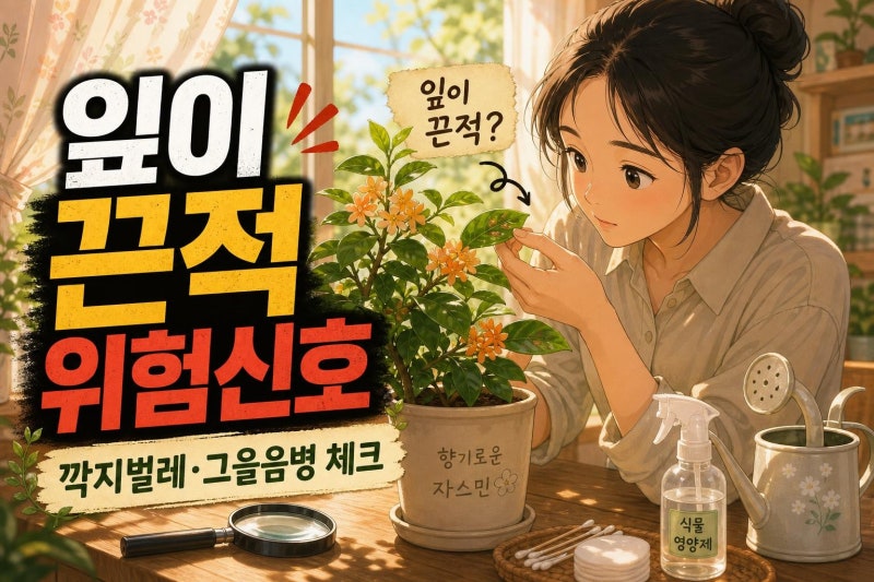 오렌지자스민 잎이 끈적이면 위험 신호? 깍지벌레·그을음병 초간단 진단과 관리법