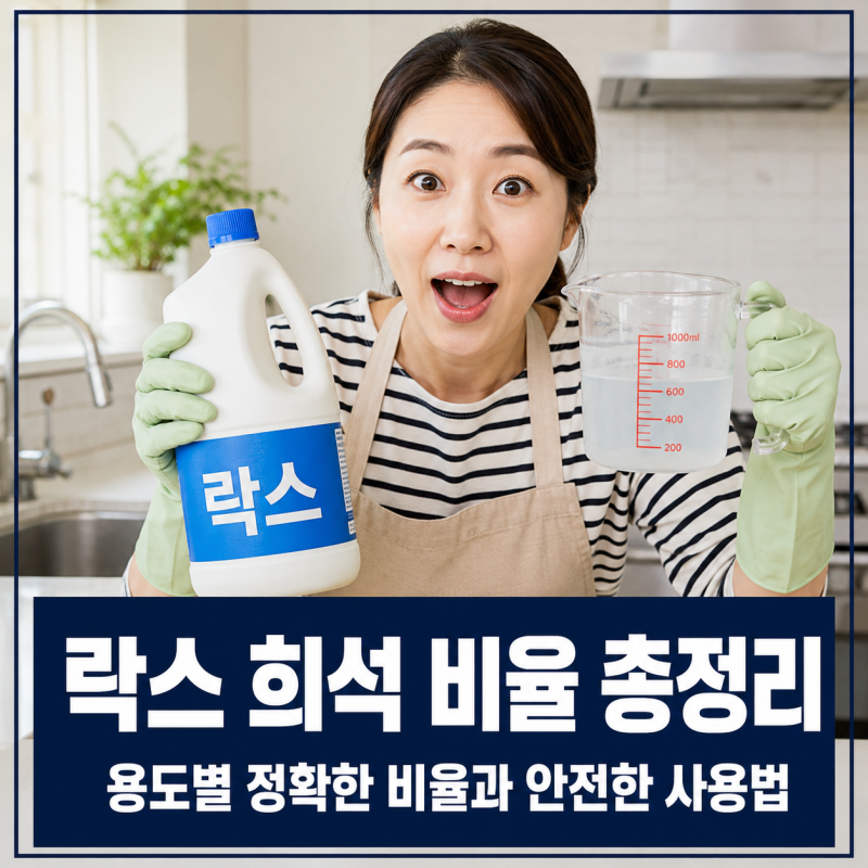 락스 희석 비율 총정리! 안전하게 사용하는 방법과 청소 꿀팁