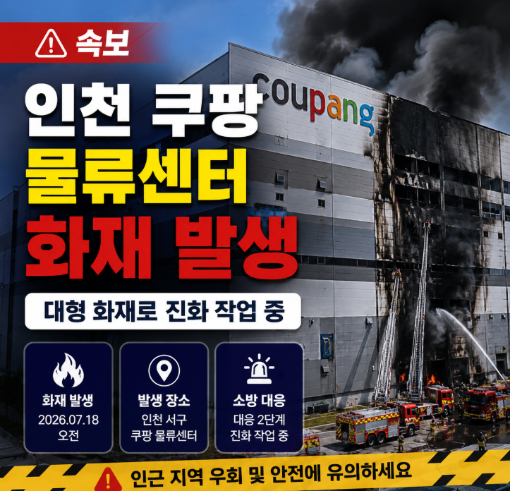 <b>인천</b> 쿠팡 <b>물류센터 화재</b> 32<b>센터</b> 실시간 상황 원인 CCTV