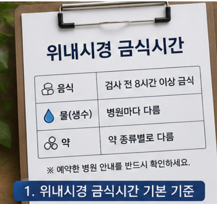 위내시경 금식시간, 물·커피·약은 언제까지 가능할까요?
