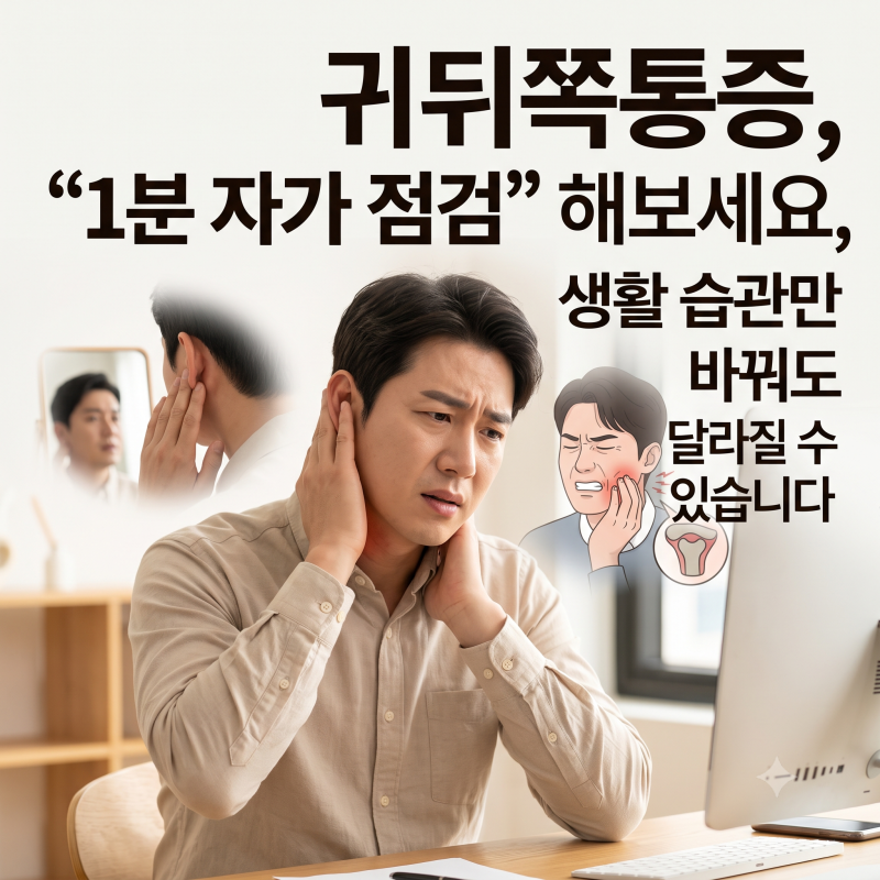 귀뒤쪽통증, “3가지 원인” 먼저 확인해 보세요, 불안했던 이유가 보일 수 있습니다