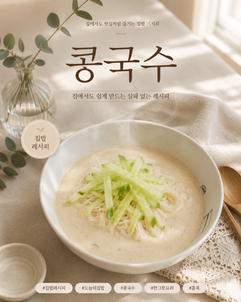 콩가루 콩국수 레시피, 우유와 땅콩 넣어 진하고 고소하게 만드는 법
