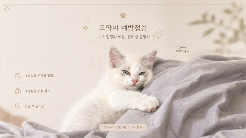 새끼 고양이 예방접종 시기 비용 팁, 주령별 일정표와 종합백신 종류와 부작용과 접종 안하....
