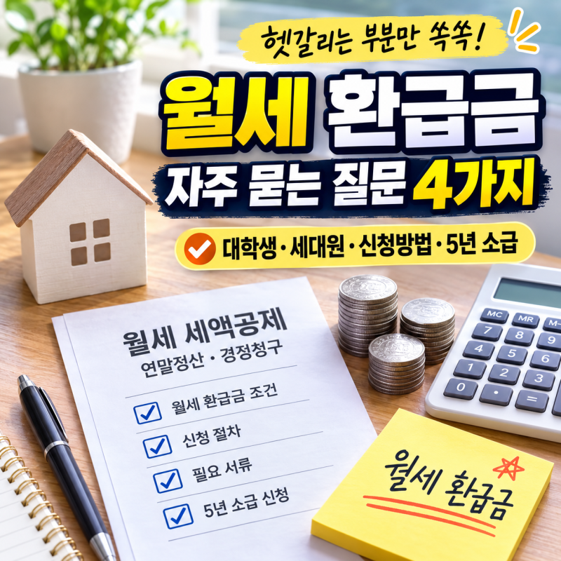 월세 환급금, 다들 뭘 헷갈려하시나 모아봤어요