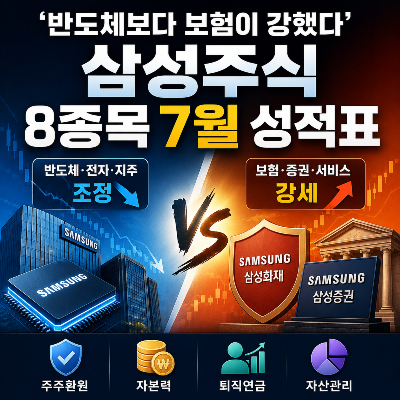 ‘반도체보다 보험이 강했다’ 삼성주식 8종목 7월 성적표
