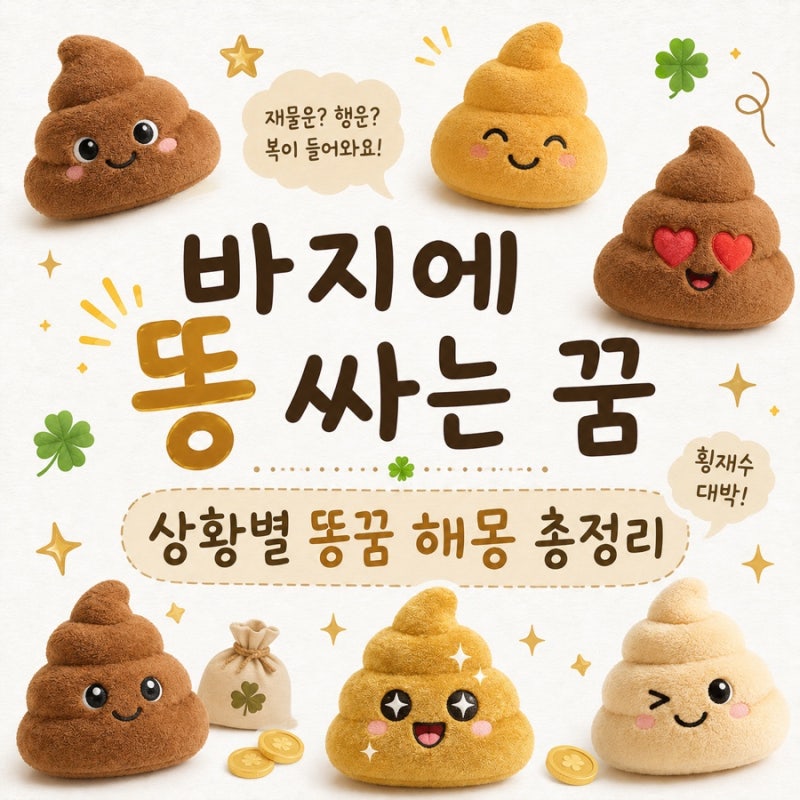 바지에 똥 싸는 꿈 민망했는데 길몽이라고? 상황별 똥꿈 해몽 총정리