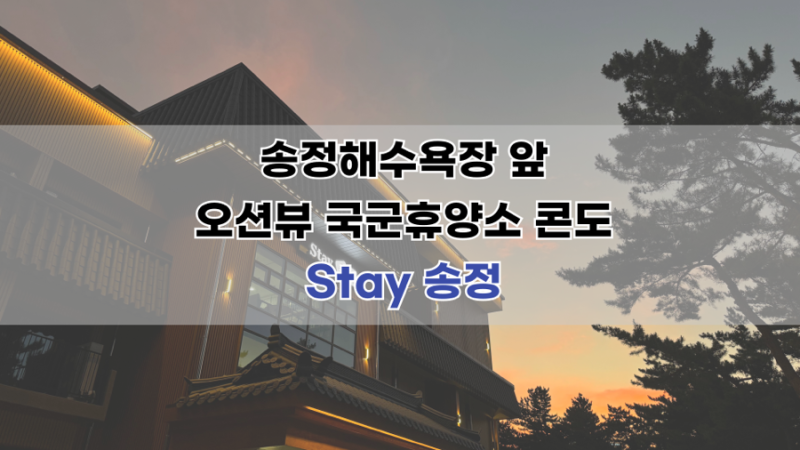 아이와 가기 좋은 강릉 송정해수욕장 앞 오션뷰 호텔 콘도 'Stay 송정'