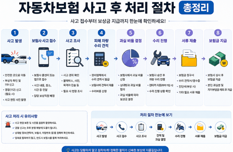 자동차보험 사고 후 처리 절차 총정리