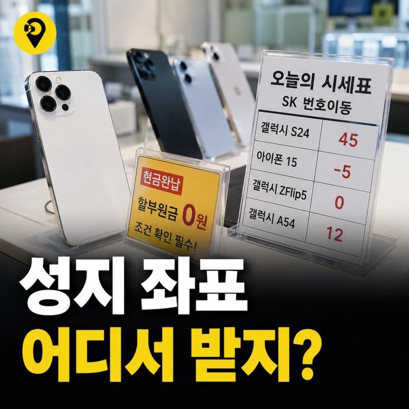 서울 휴대폰 성지 시세표 좌표 찾는법