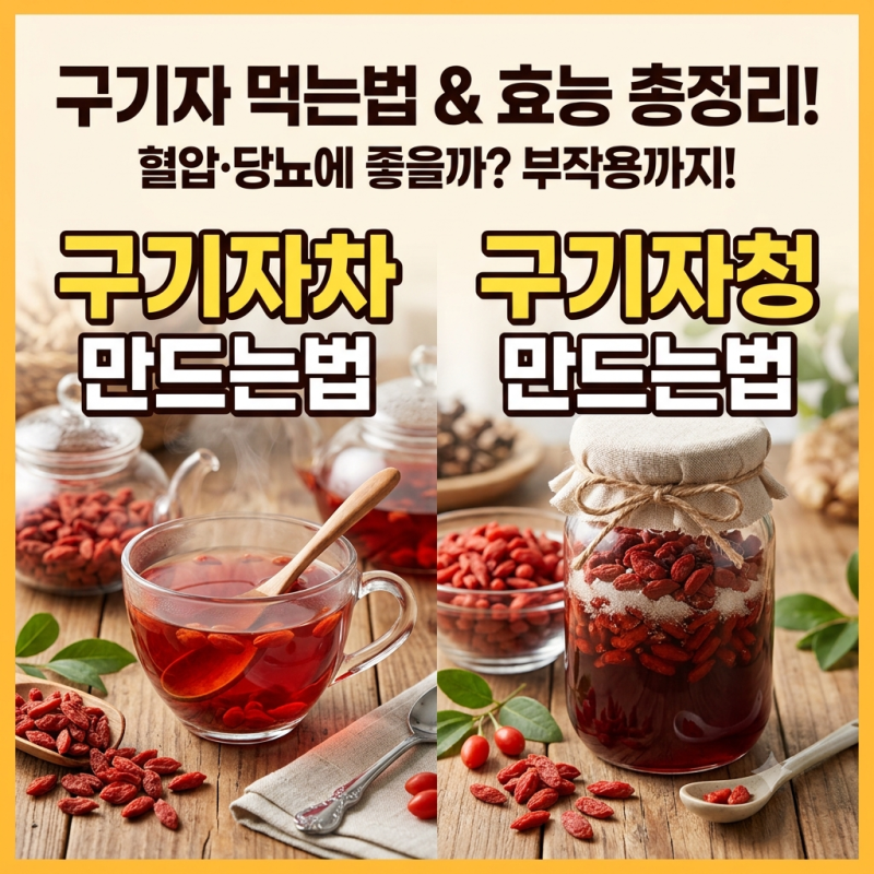 구기자 먹는법부터 구기자차·구기자청 만드는법까지! 효능 총정리! 혈압·당뇨에 좋을까? (....