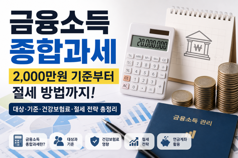 금융소득 종합과세 총정리(2026년 최신)｜2,000만 원 기준부터 절세 방법까지