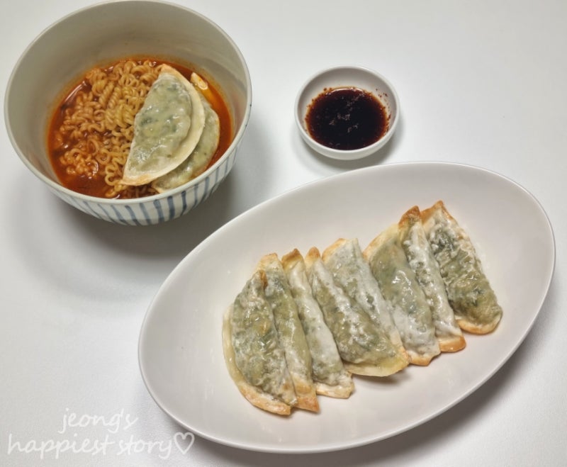 초간단 냉동만두 에어프라이어 간식 간장 소스 만들기 동원 개성 더 바삭한 군만두 조리 시....
