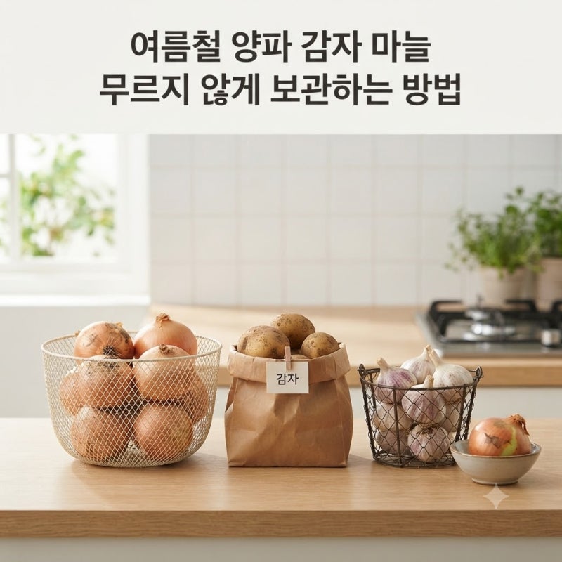 여름철 양파 감자 마늘 무르지 않게 보관하는 방법