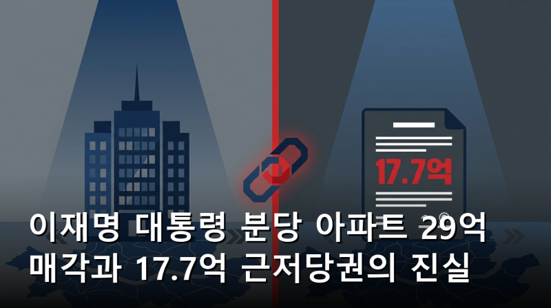 이재명 대통령 분당 아파트 29억 매각과 17.7억 근저당권의 진실