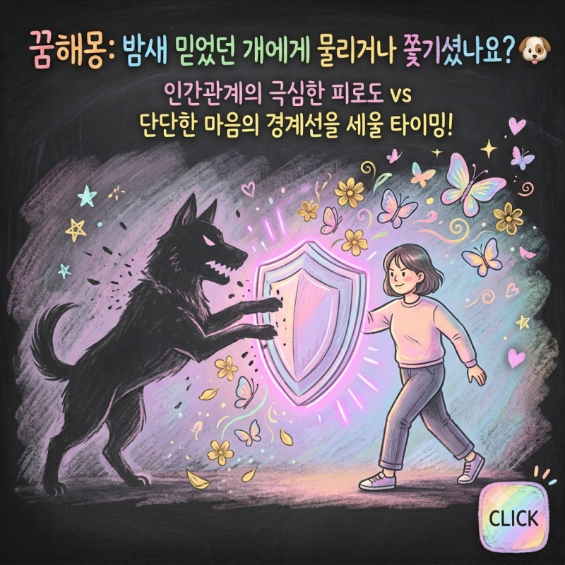 꿈해몽: 믿었던 개에게 물리거나 쫓기셨나요? 개 꿈에 숨겨진 인간관계의 스트레스와 정서적....