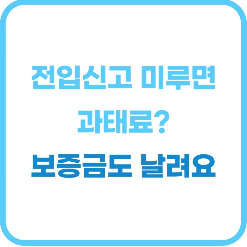 전입신고 안하면 과태료 얼마일까? 이사 후 14일 기한 및 불이익 총정리