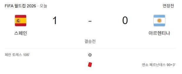 2026 월드컵 우승은 스페인! 아르헨티나 1-0 꺾고 정상 탈환 및 메시의 9번째 발롱도르 가능성