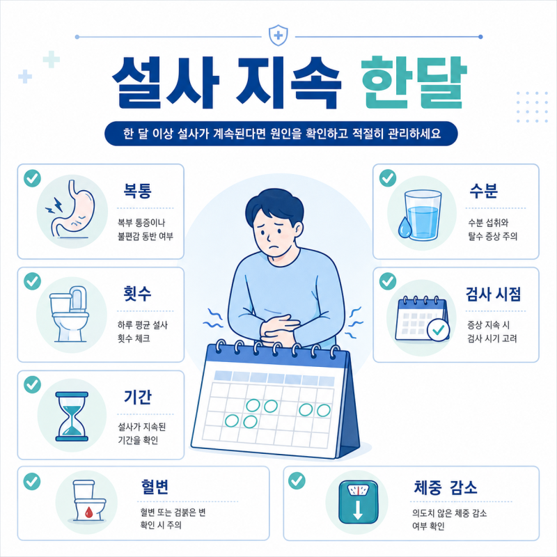 설사 지속 한달, 복통이 함께 있을 때 검사 기준