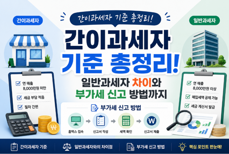 간이과세자 기준 총정리! 일반과세자 차이와 부가세 신고 방법까지