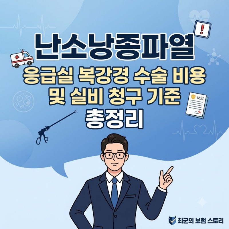 난소낭종파열 응급실 복강경 수술 비용 및 실비 청구 기준