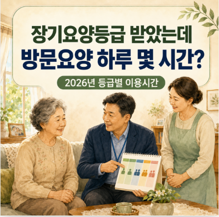 2026 방문요양 하루 몇 시간 가능할까?｜장기요양등급별 이용시간·횟수