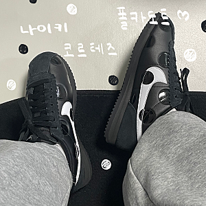 나이키 코르테즈 폴카 도트 블랙 화이트 | 여성 코르테즈 사이즈 추천 225 후기