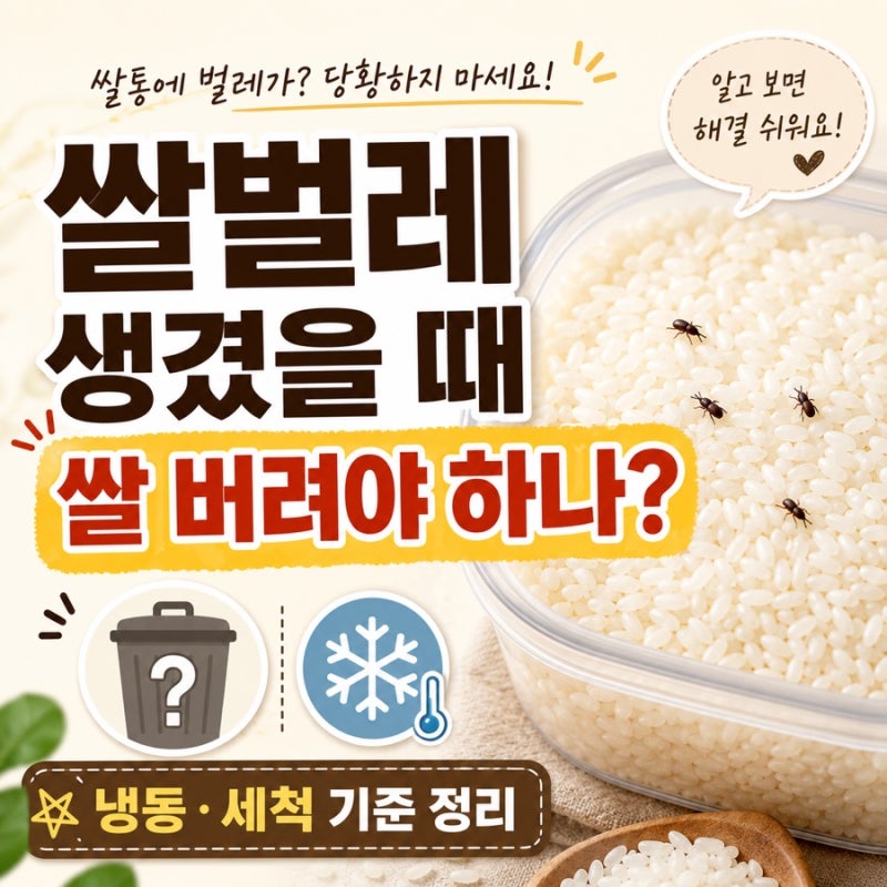쌀벌레 생겼을 때 쌀 버려야 하나? 씻어 먹어도 되는 경우와 버려야 하는 기준