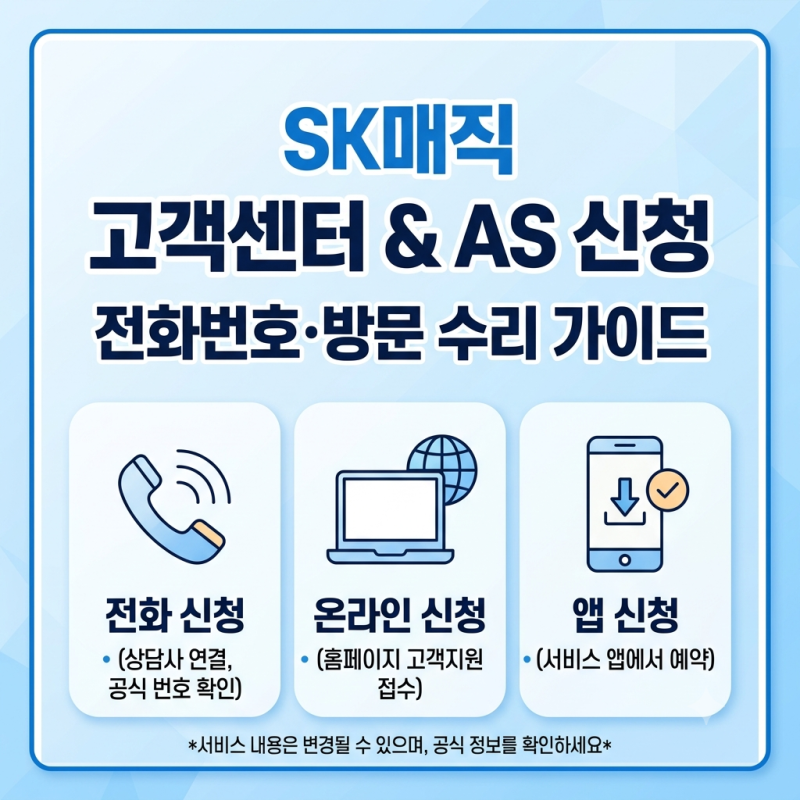 SK매직 고객센터 전화번호 AS 고장 방문 수리 신청하기